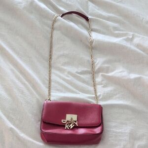 DKNY Fuchsia Crossbody Bag with Gold Chain